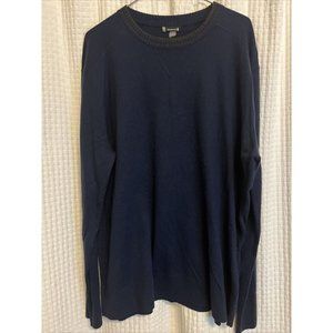Smartwool Men's Size XL Navy Blue Merino Wool Blend Crew Neck Sweater E3